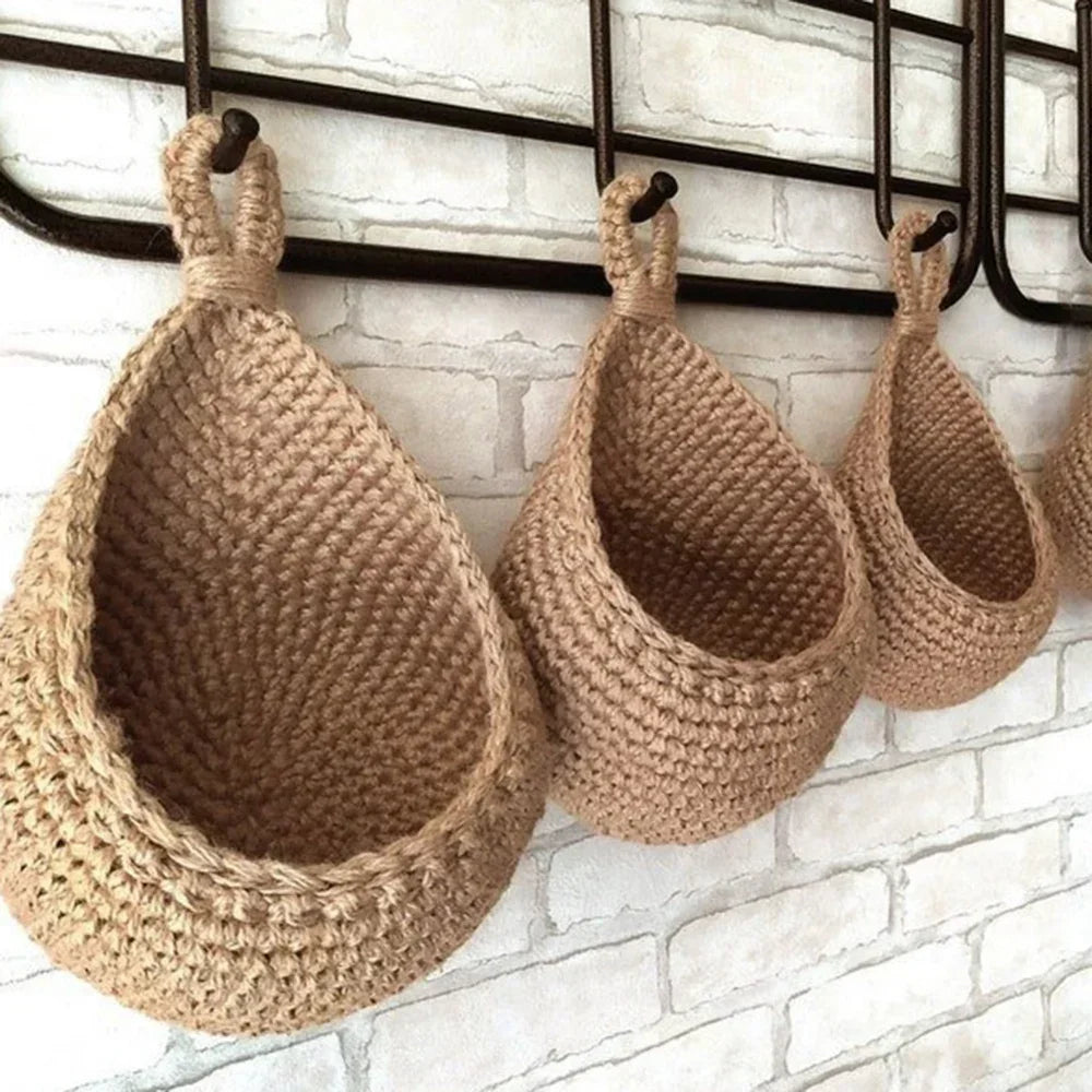 Handwoven Hanging Wall Storage Basket
