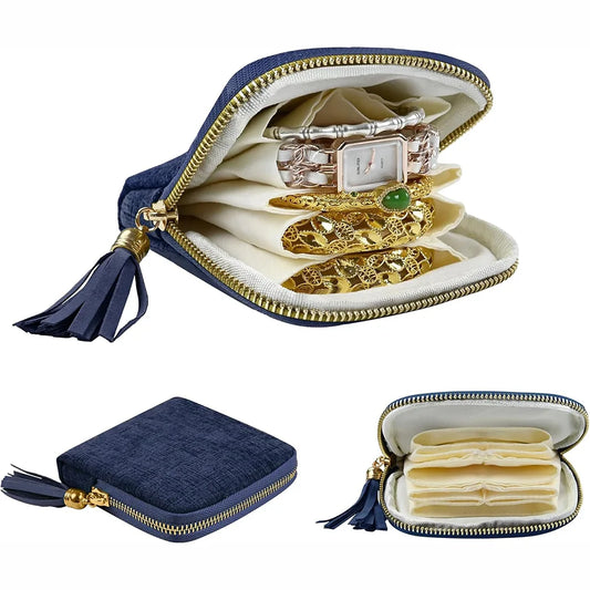 5-Layer Jewelry Storage Bag, Velvet Jewelry Pouch Bags for Watch