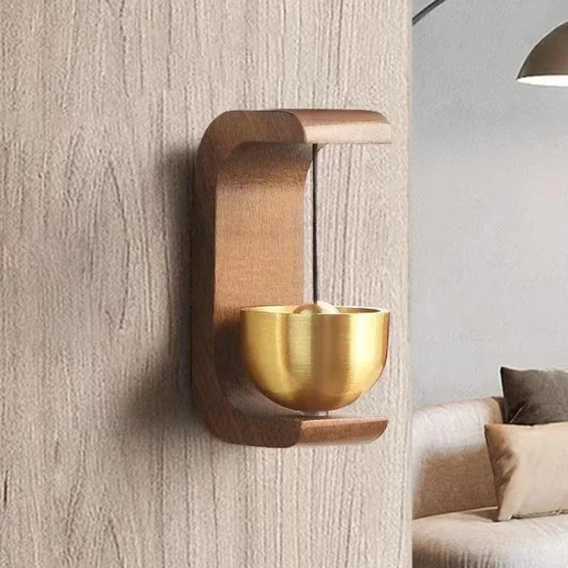 Japanese Wooden Decorative Door Bell brown
