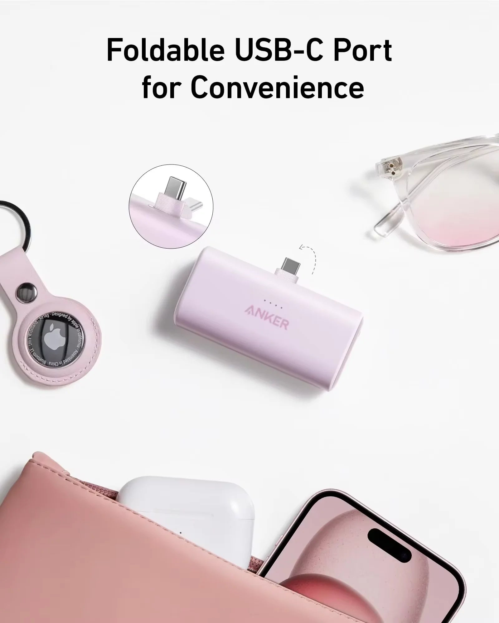 Foldable USB-C Port Anker Nano Power Bank