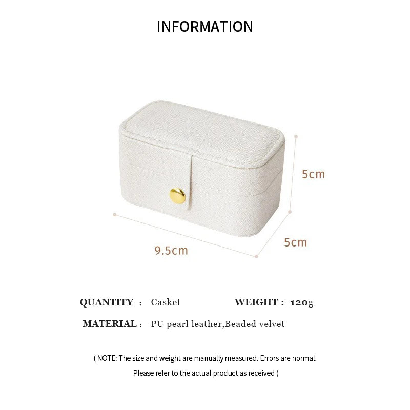 Exquisite Pu Leather Jewelry Box Simple Ring Necklace Earrings Storage