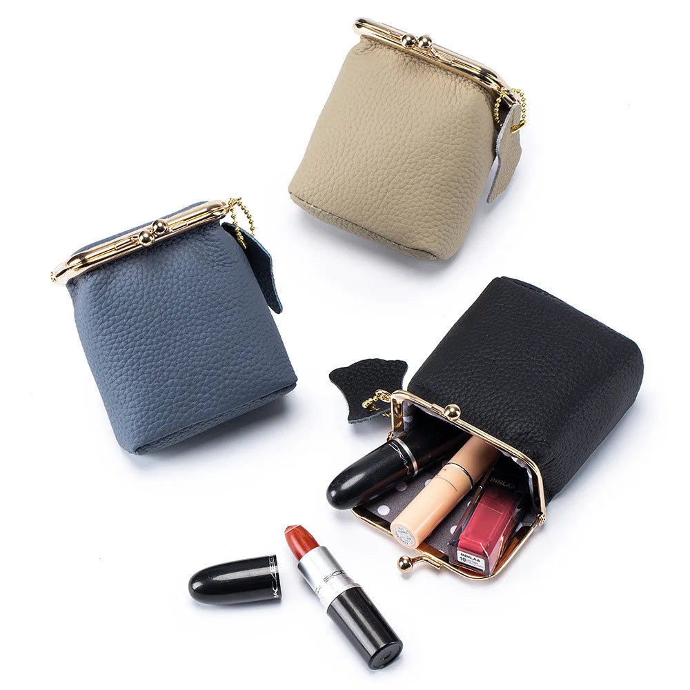 Square Genuine Leather Small Purse