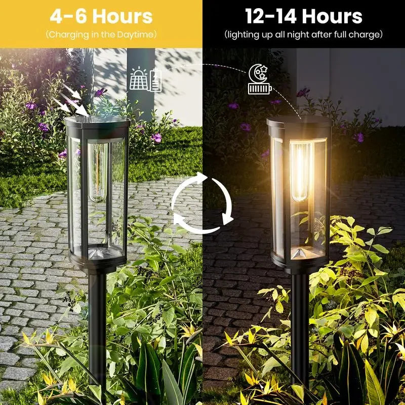12 - 14 Hours Outdoor Solar Pathway Lights Outdoor!