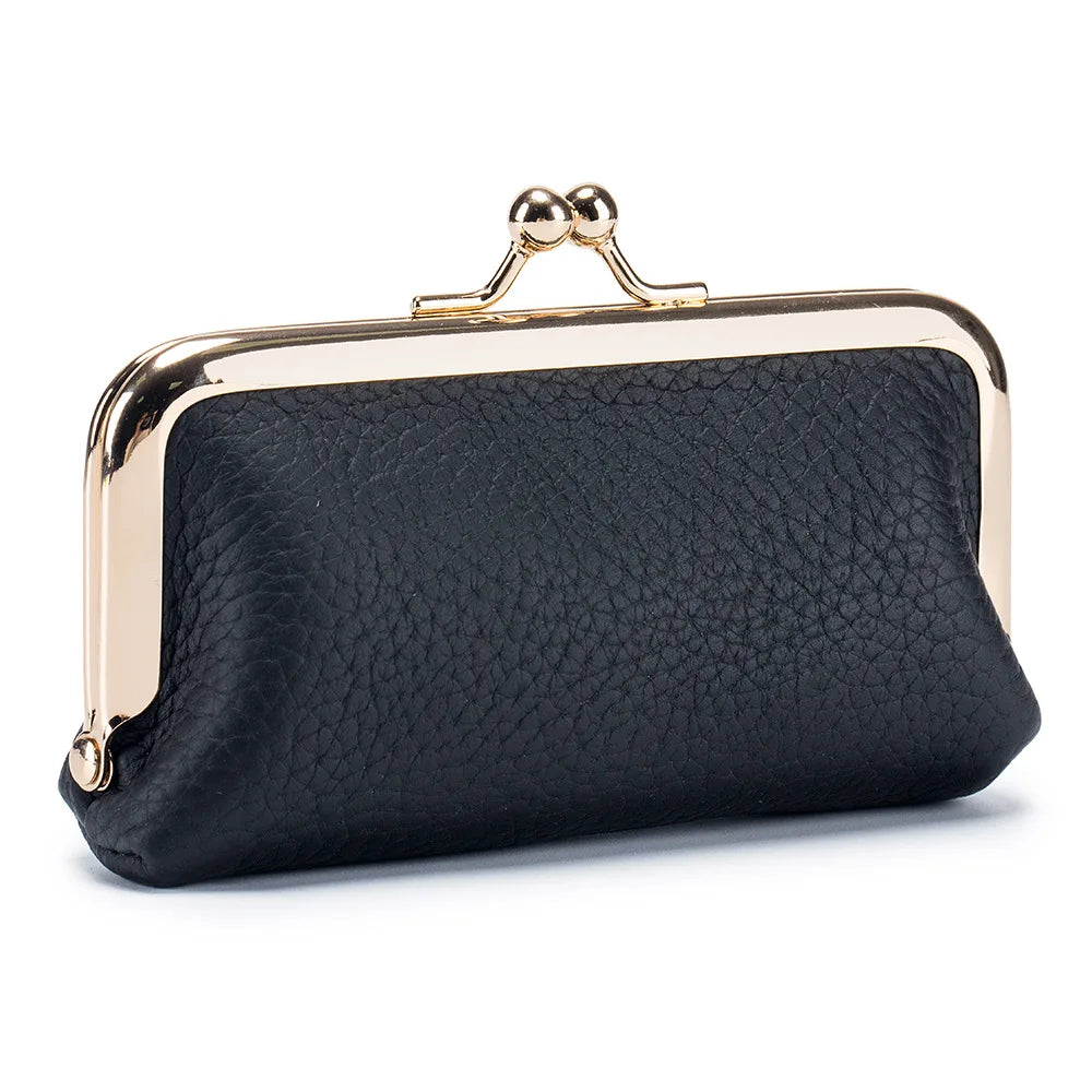 Retro Mini Lock Clip Coin Purse Black