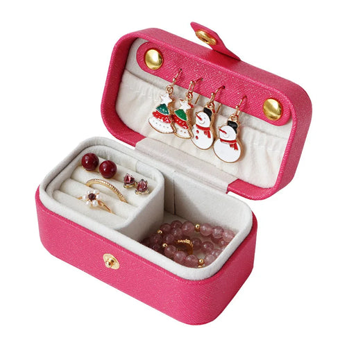 Exquisite Pu Leather Jewelry Box Simple Ring Necklace Earrings Storage