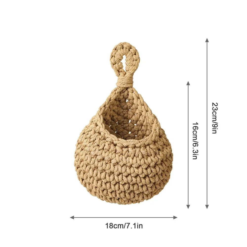 Handwoven Hanging Wall Storage Basket