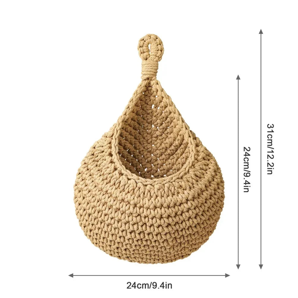Handwoven Hanging Wall Storage Basket