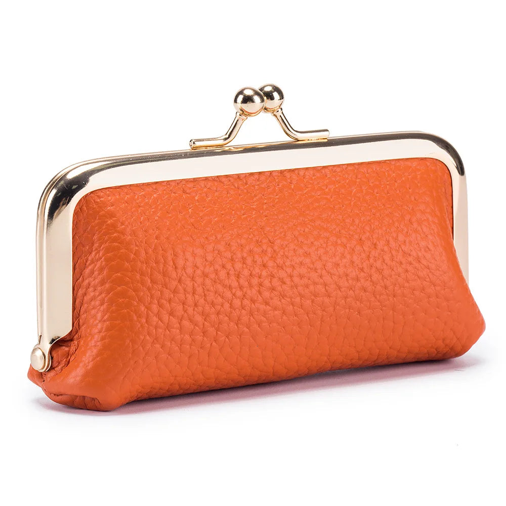 Retro Mini Lock Clip Coin Purse Orange