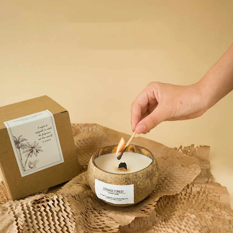 Coconut Shell Aromatherapy Candle Essential Oil Fragrance Premium