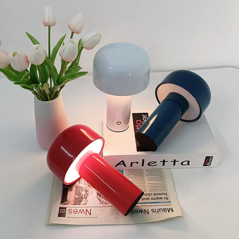 Modern Iron Art Mushroom LED Desk Lamp
